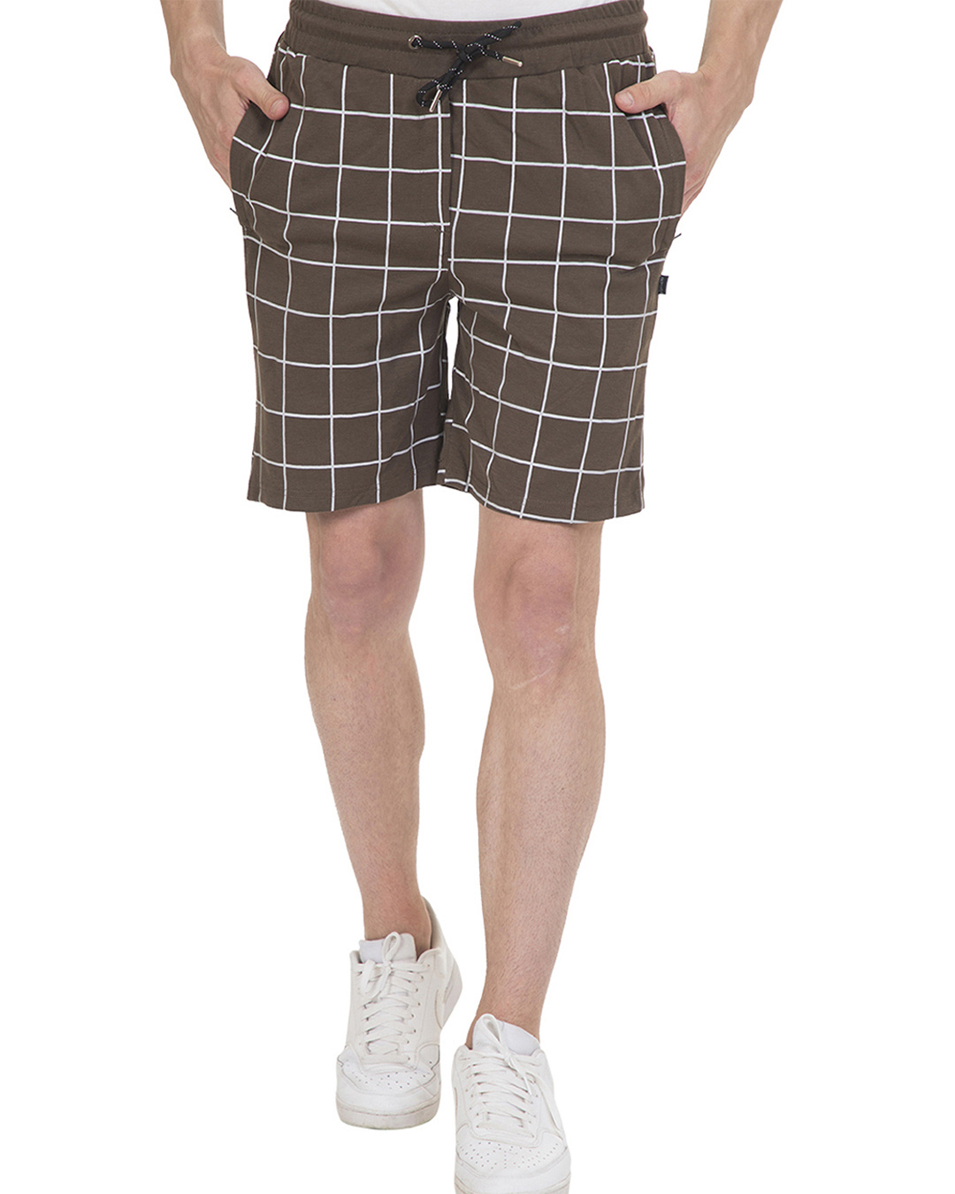 Buy Men's Brown Checked Shorts for Men Brown Online at Bewakoof