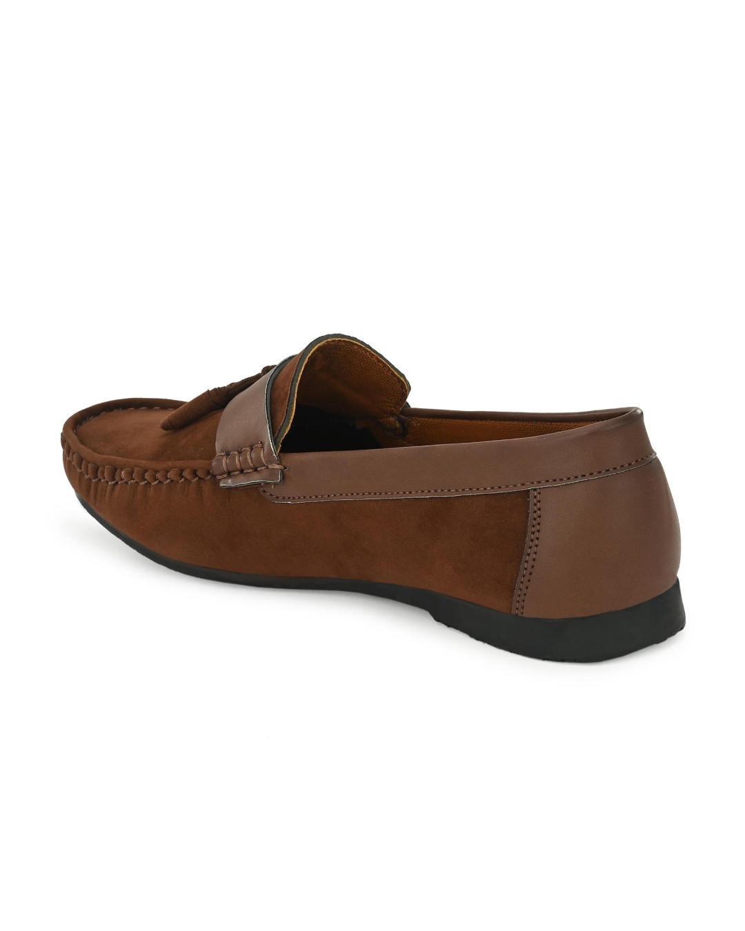 Shop Men's Brown Color Block Loafers-Back