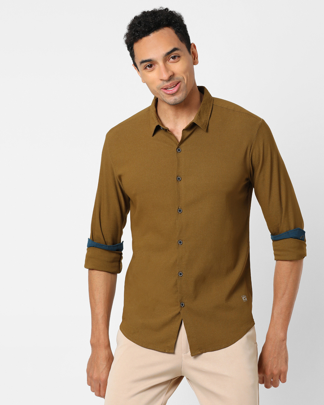 Buy Men's Brown Cotton Shirt for Men Brown Online at Bewakoof