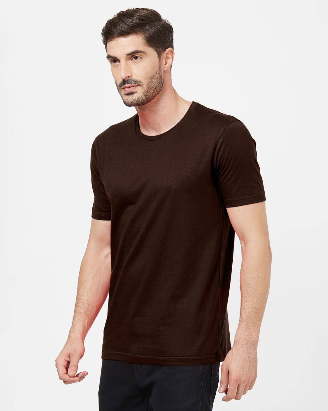 Shop Men's Brown Cotton T-shirt-Back