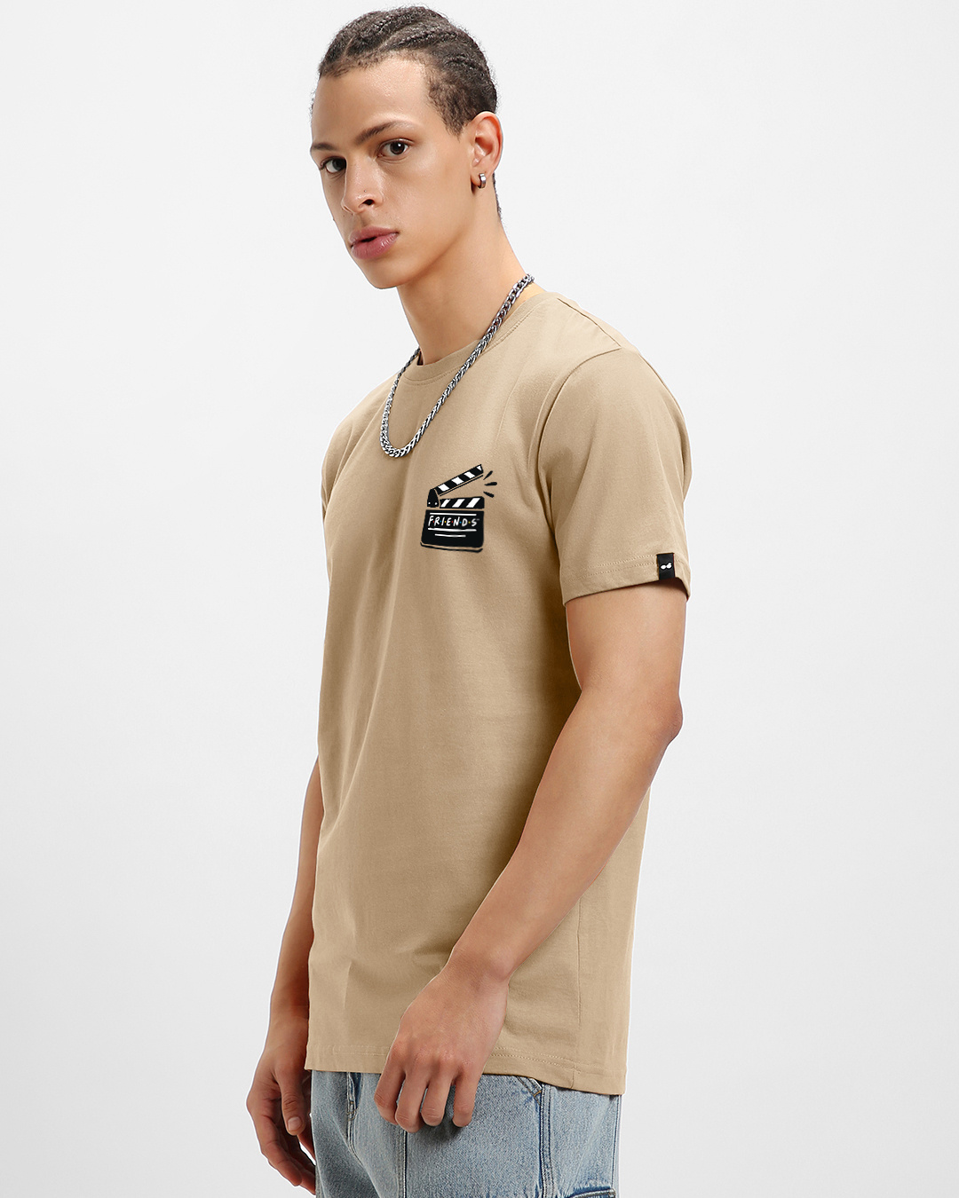 Shop Men's Brown Friends Clapboard Graphic Printed T-shirt-Back