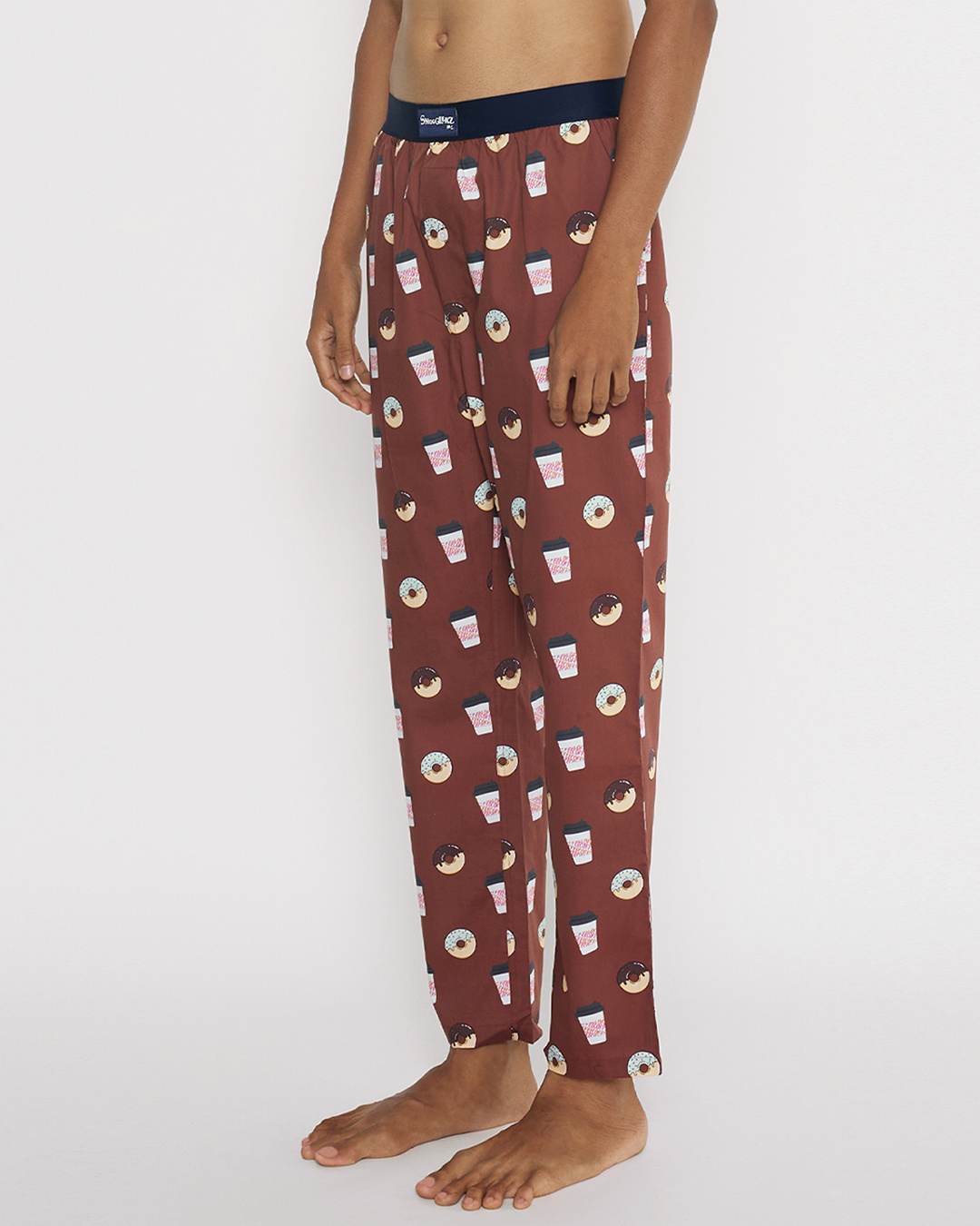 Shop Men's Brown Get Dunkin Printed Pyjamas-Back