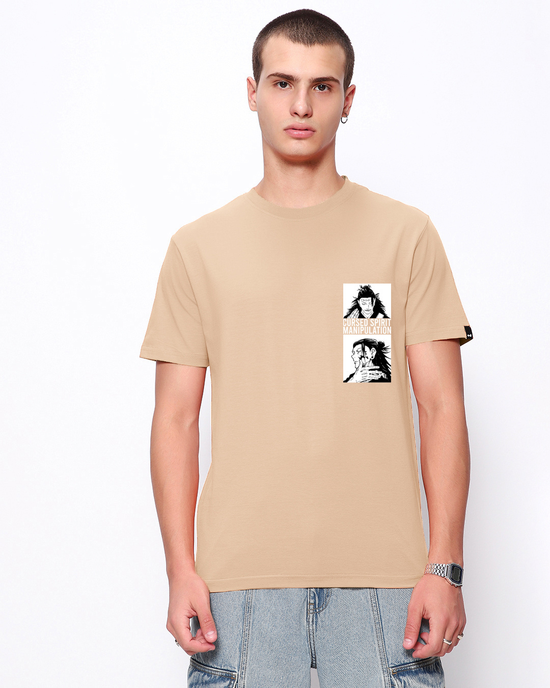 Shop Men's Brown Geto Graphic Printed T-shirt-Back