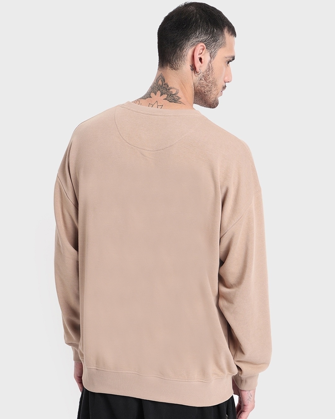 Shop Men's Brown Goosebumps Graphic Printed Oversized Sweatshirt-Back
