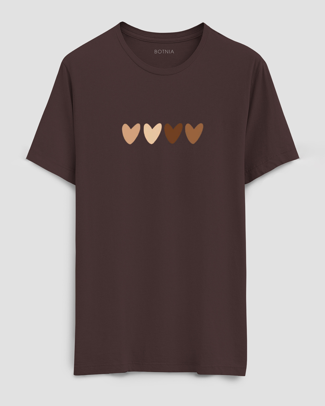 Shop Men's Brown Heart's Graphic Printed T-shirt-Back