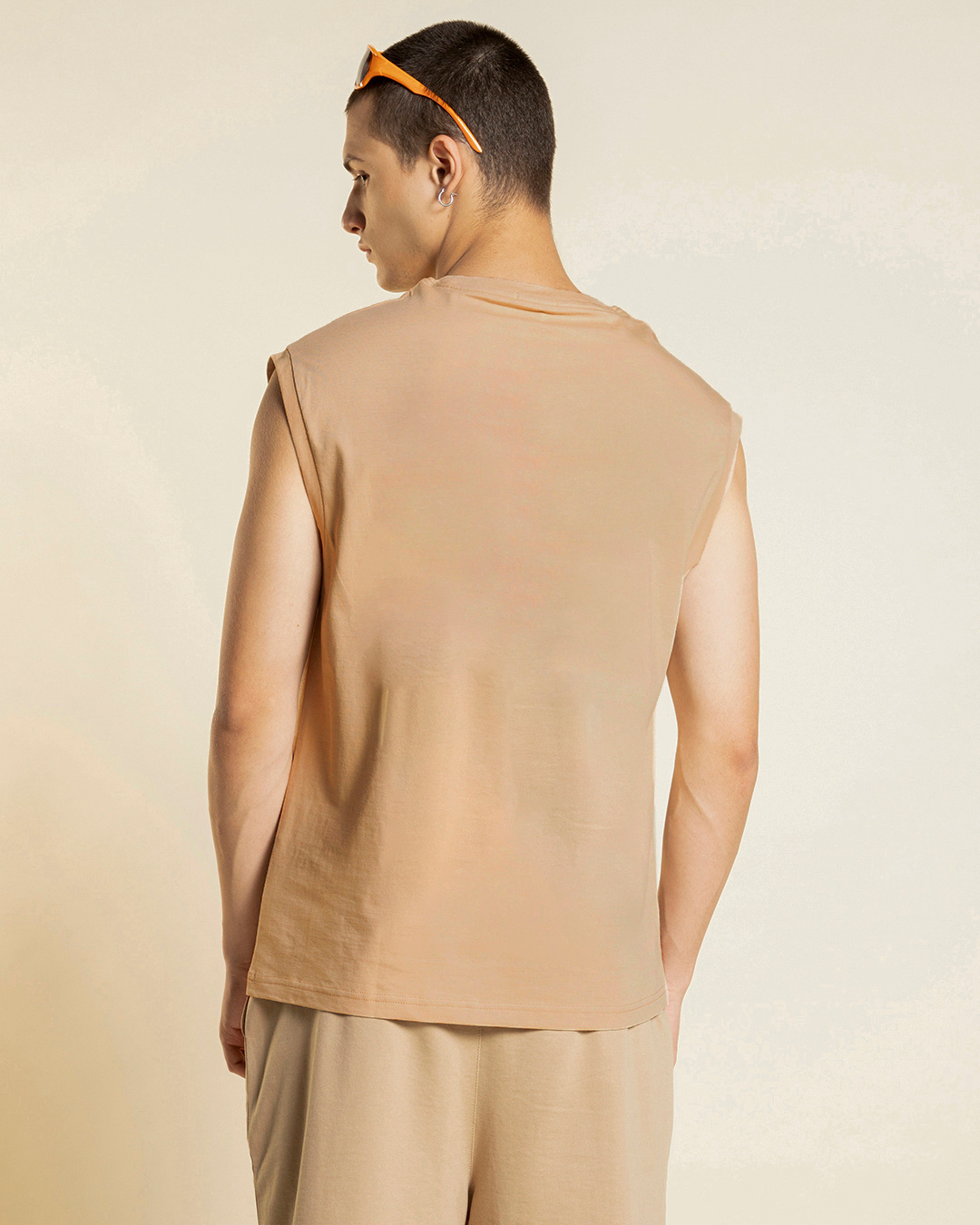 Shop Men's Brown Groovin Graphic Printed Boxy Fit Vest-Back