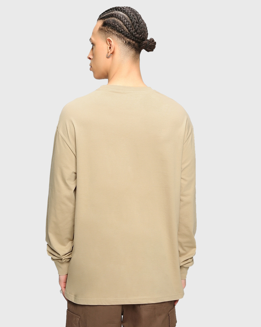 Shop Men's Brown Groovin Graphic Printed Oversized T-shirt-Back