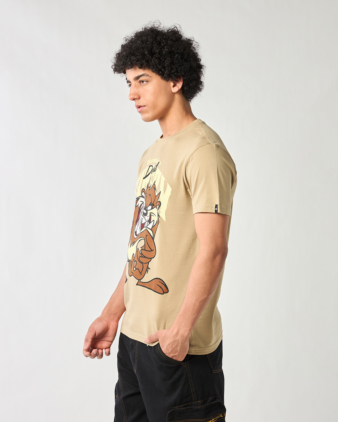 Shop Men's Brown Hungry Devil Graphic Printed T-shirt-Back