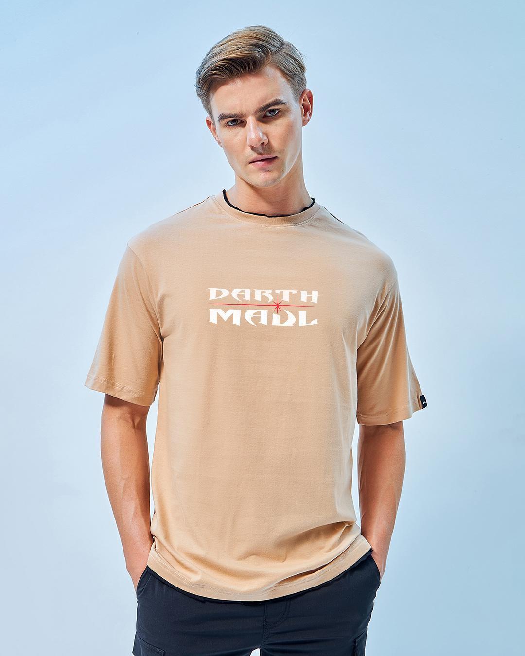 Shop Men's Brown Maul Graphic Printed Oversized T-shirt-Back