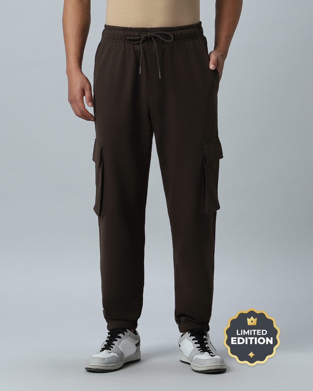 Buy Men's Brown Oversized Cargo Joggers Online at Bewakoof