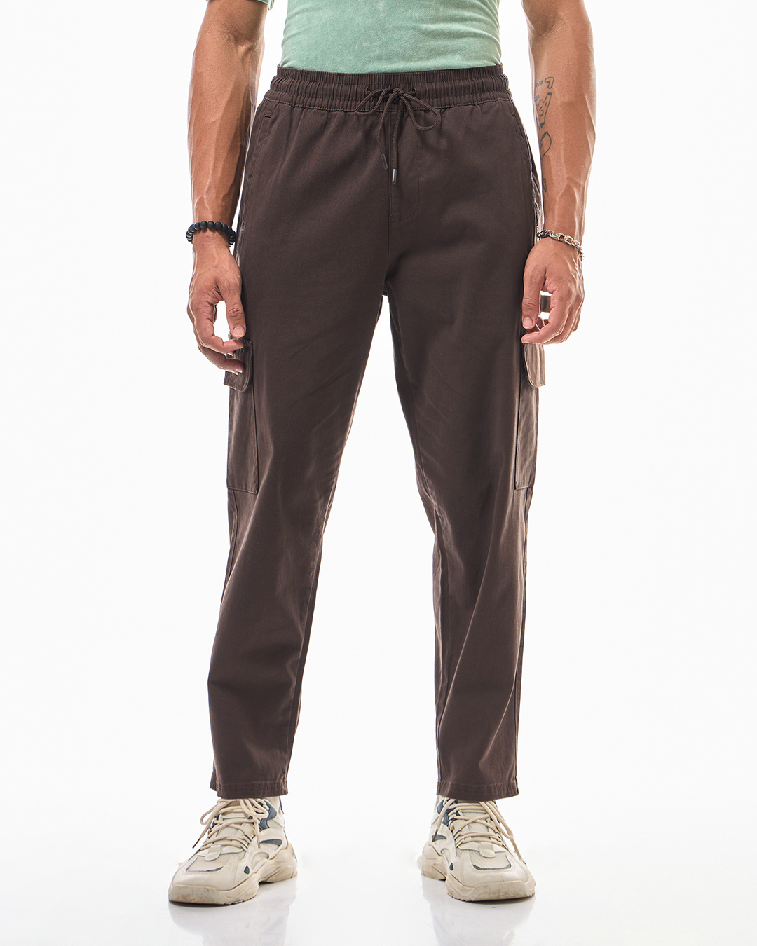 Shop Men's Brown Cargo Carpenter Pants-Back