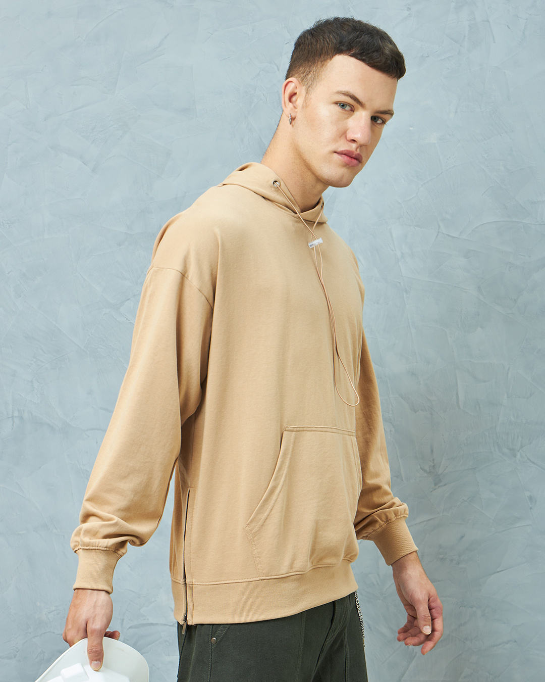 Shop Men's Brown Oversized Hoodies-Back