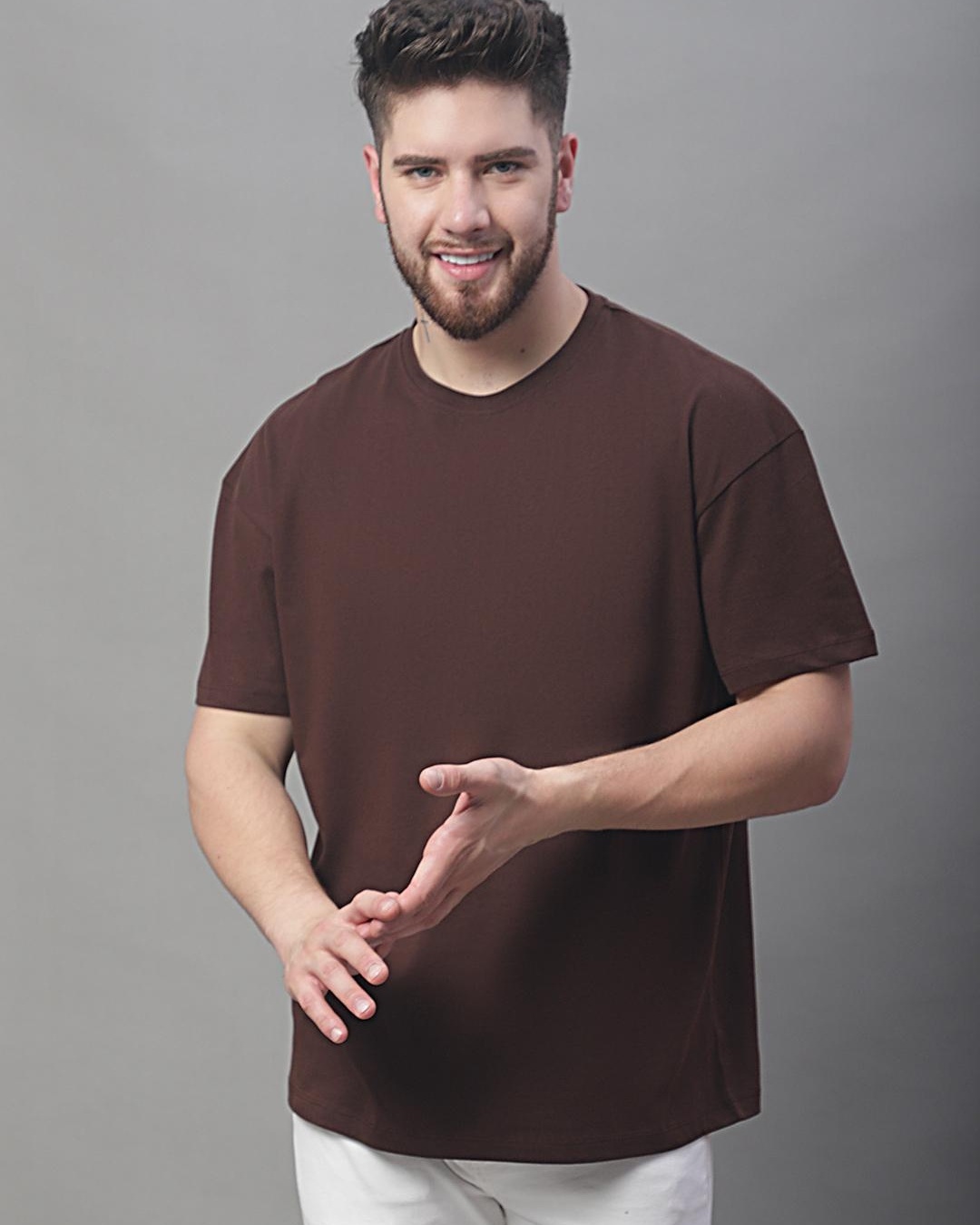 Buy Mens Brown Super Loose Fit T Shirt Online At Bewakoof 3156