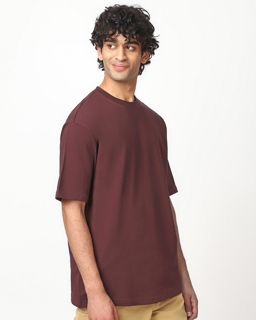 Shop Men's Brown Oversized T-shirt-Back