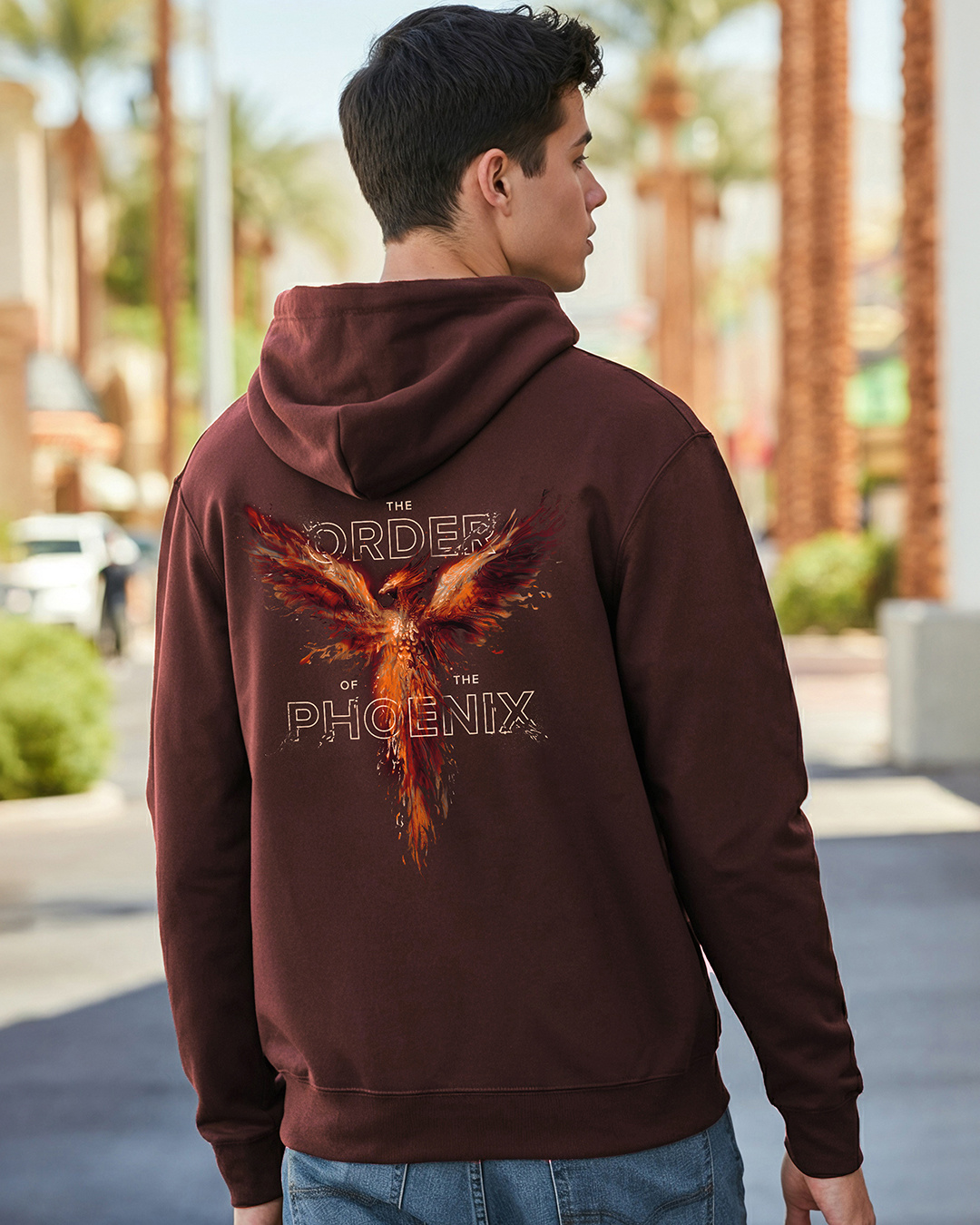Buy Men's Brown Phoenix Graphic Printed Hoodies Online at Bewakoof