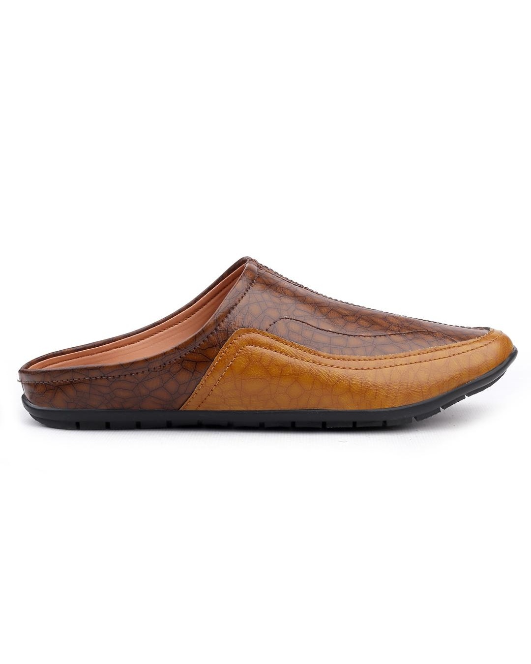 Shop Men's Brown Printed Mules-Back