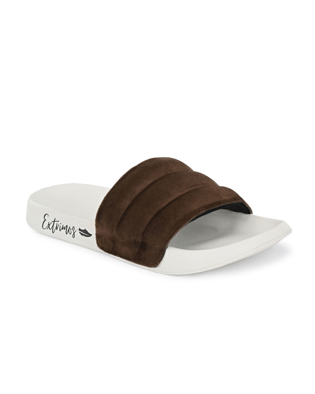 Shop Men's Brown Quilted Sliders-Back