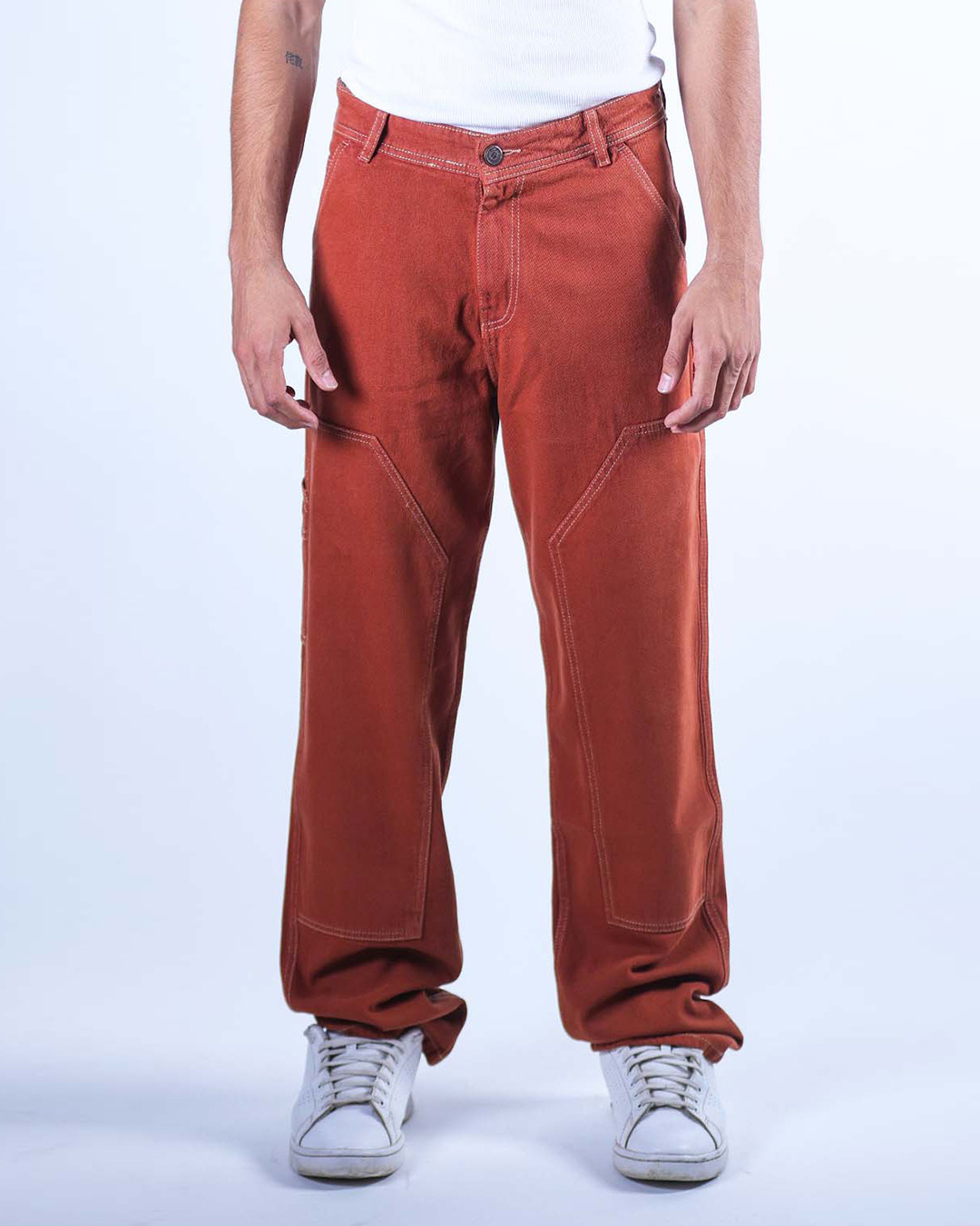 Buy Men's Brown Relaxed Fit Carpenter Jeans Online at Bewakoof