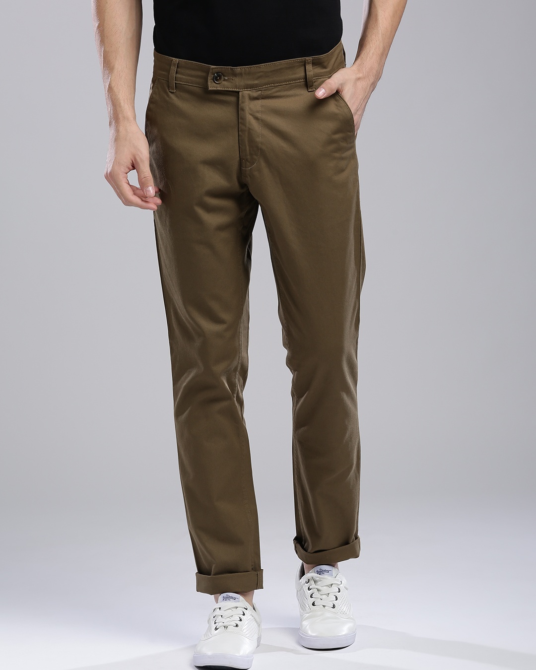 Shop Men's Brown Slim Fit Chinos-Back