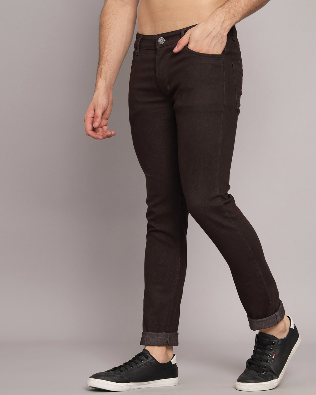 Buy Men's Brown Slim Fit Jeans Online at Bewakoof