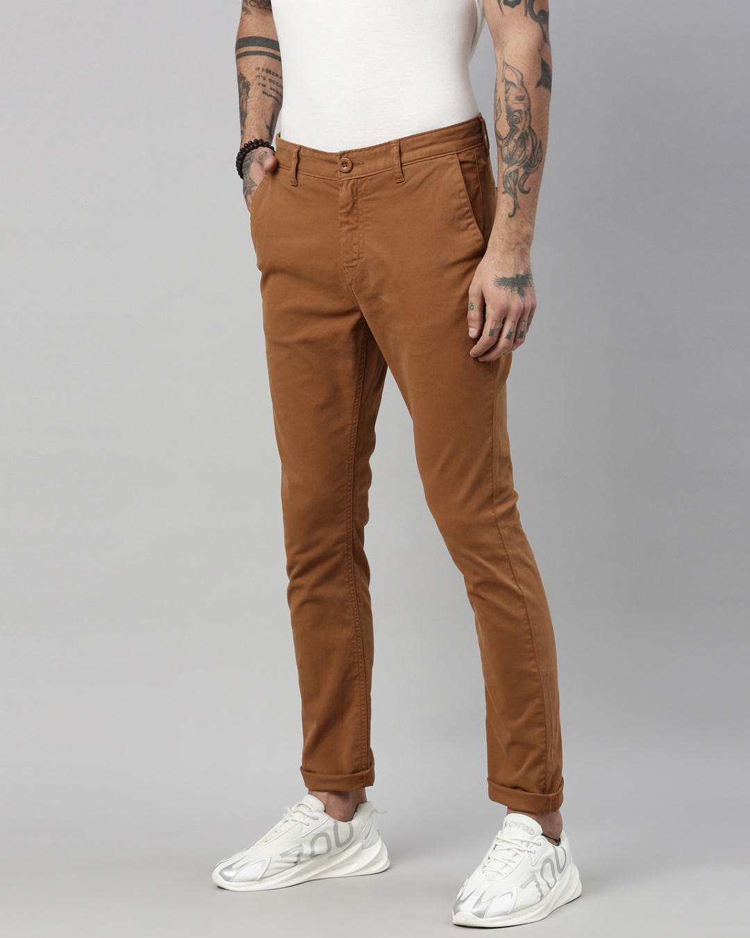 Shop Men's Brown Slim Fit Trouser-Back