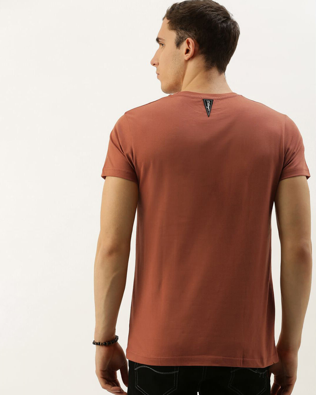 Shop Men's Brown Solid T-shirt-Back
