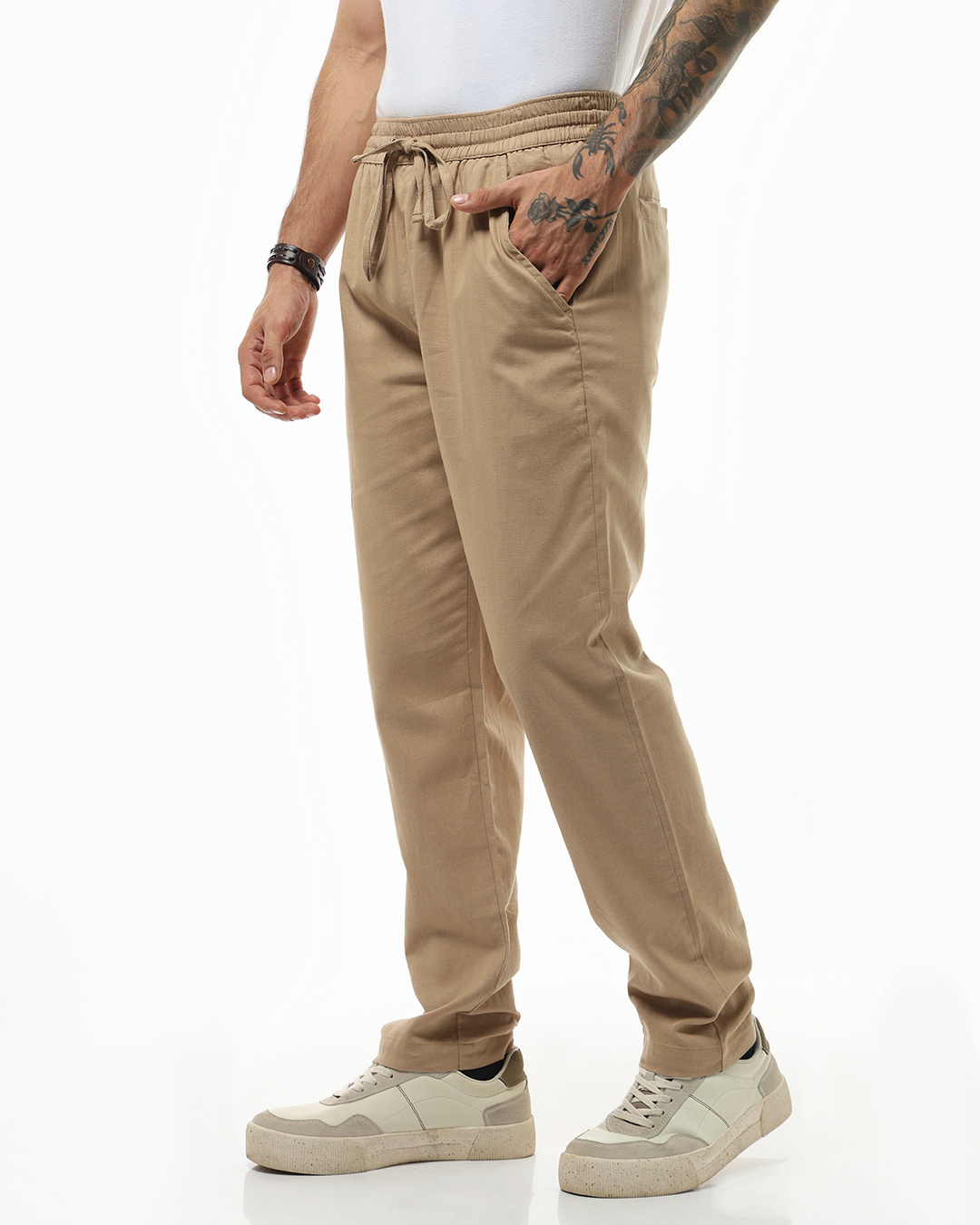 Shop Men's Brown Straight Fit Pants-Back