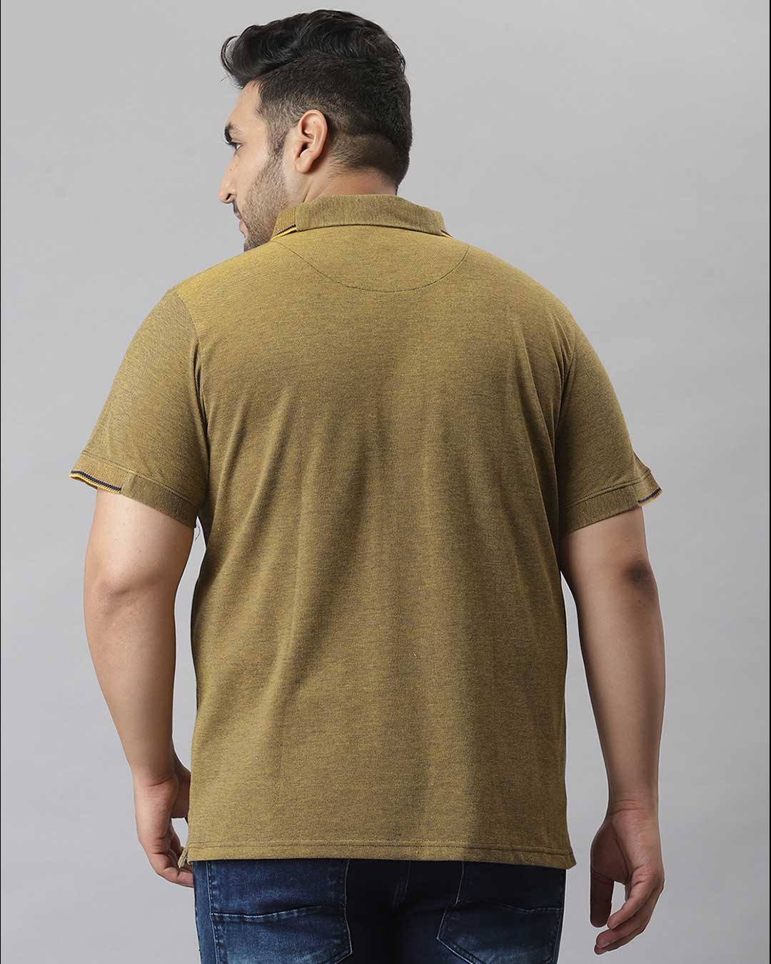 Shop Men's Brown Stylish Half Sleeve Casual T-shirt-Back