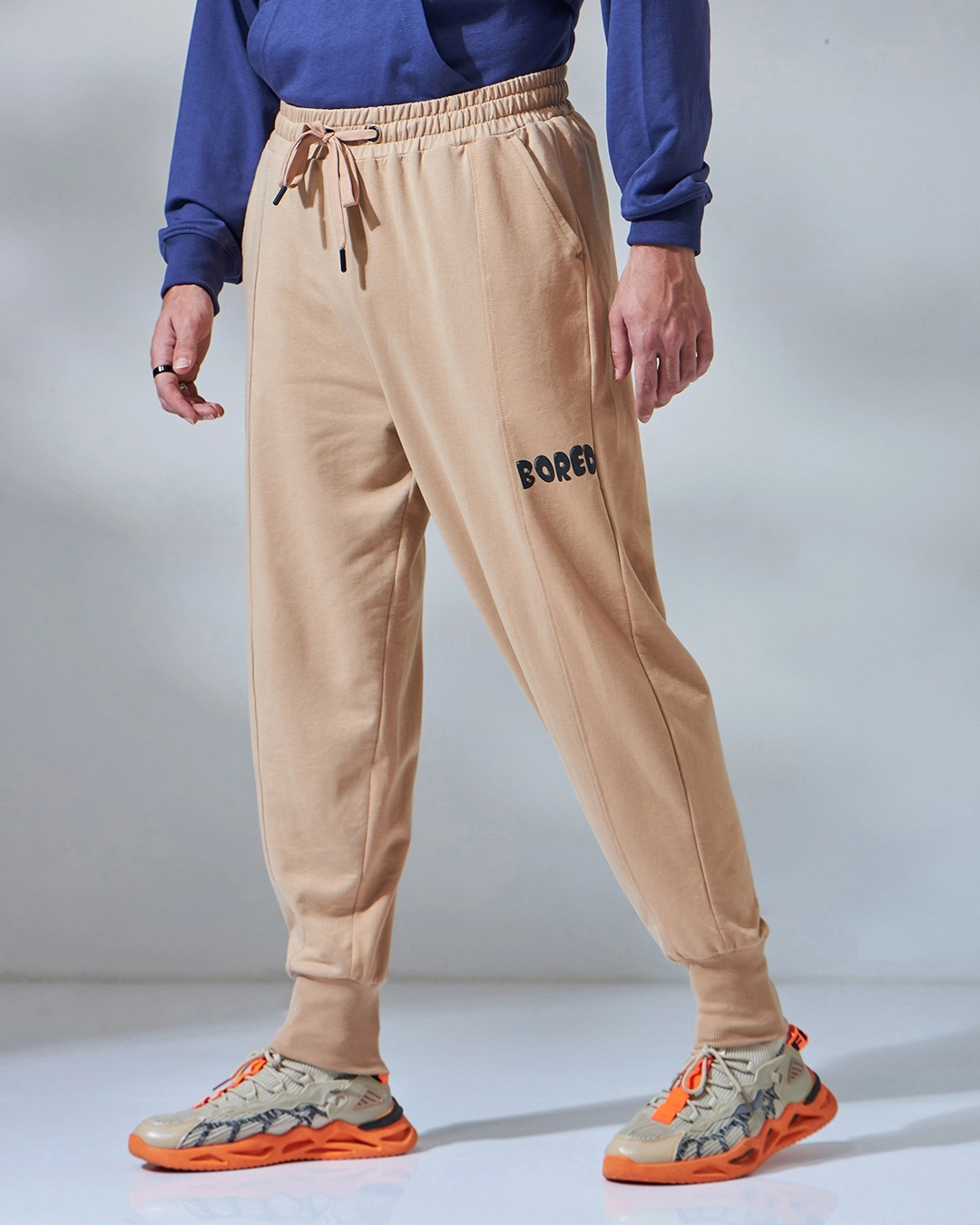 Shop Men's Brown Super Loose Fit Joggers-Back