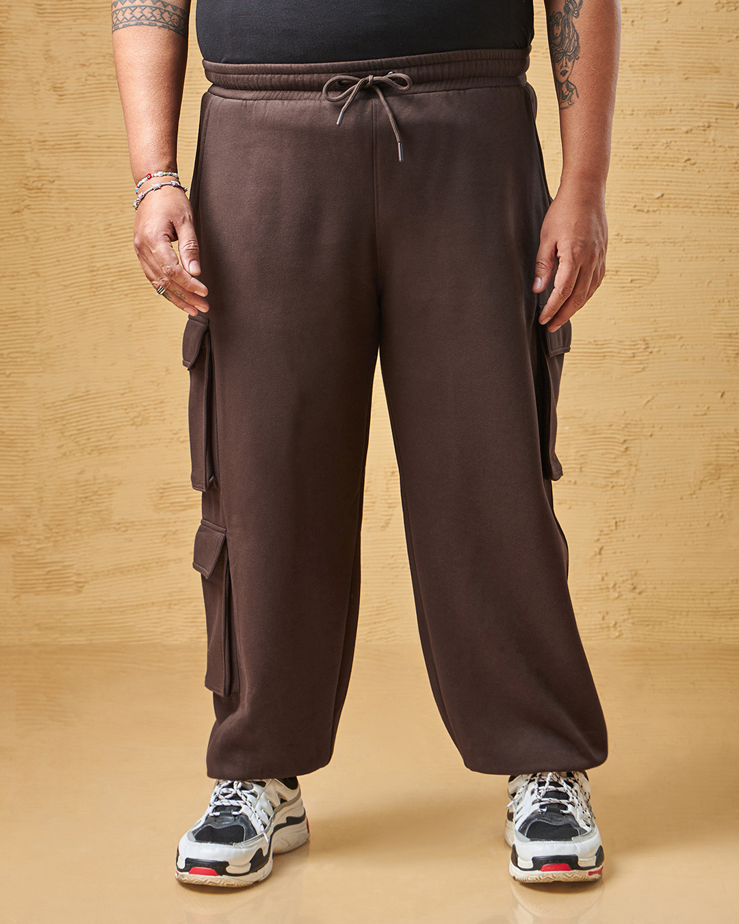 Men's Plus Size Drawstring Joggers with Pockets