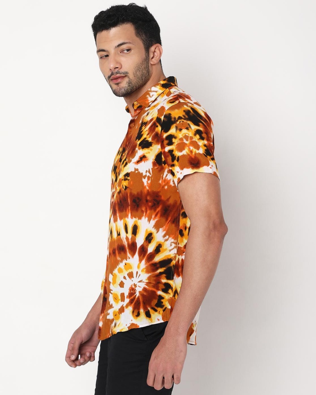 Buy Men's Brown Tie & Dye Shirt for Men Brown Online at Bewakoof
