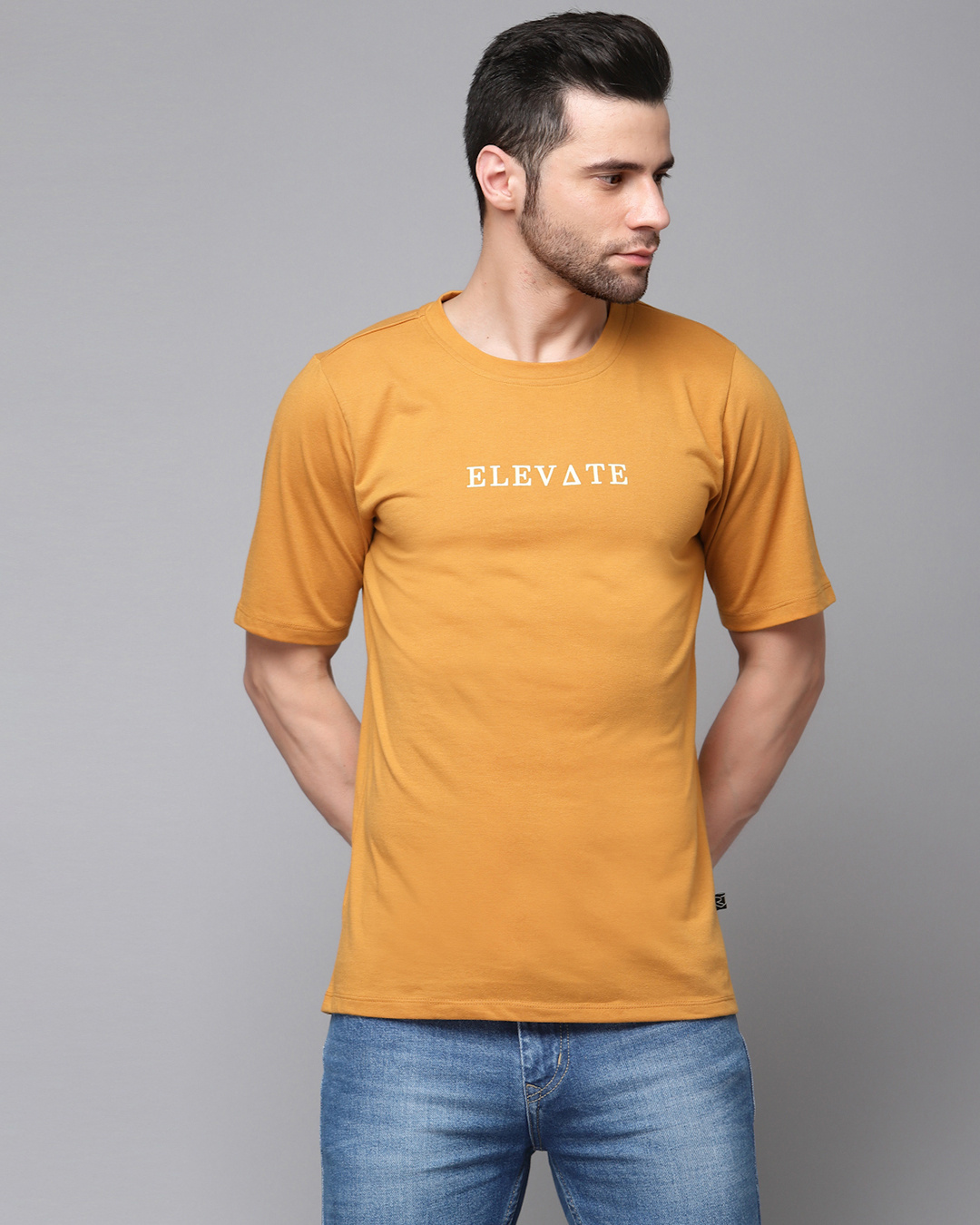 Shop Men's Brown Typography T-shirt-Back