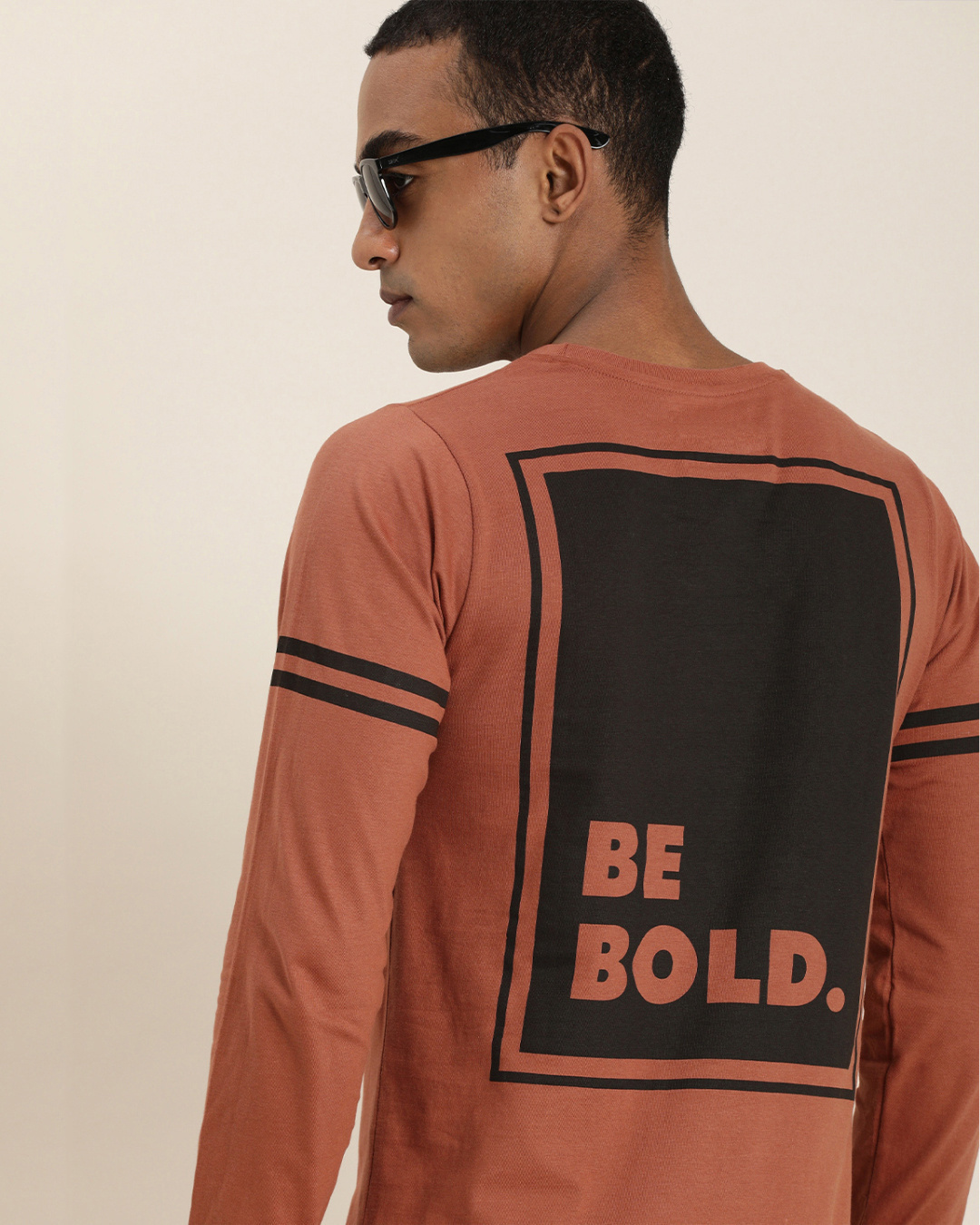 Shop Men's Brown Typography T-shirt-Back