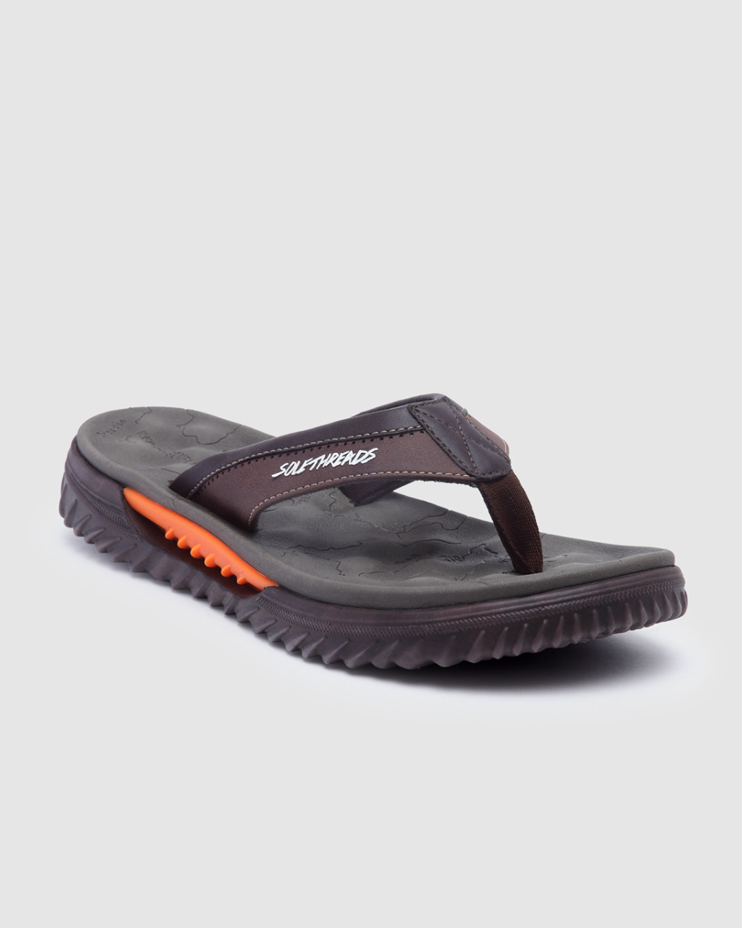 Shop Men's Brown Water-resistant Flip Flop Slippers-Back