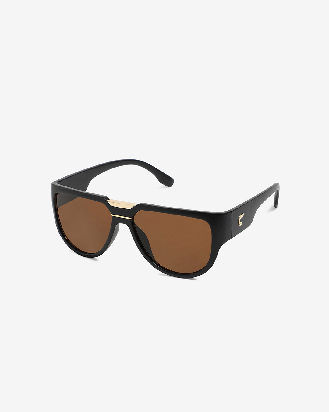 Shop Men's Brown Wayfarer Polarised Lens Sunglasses-Back