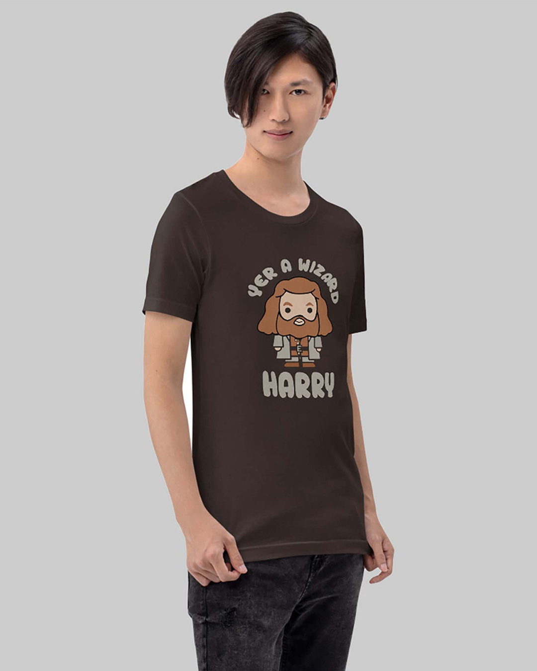 Shop Men's Brown You Are A Wizard Harry Typography T-shirt-Back