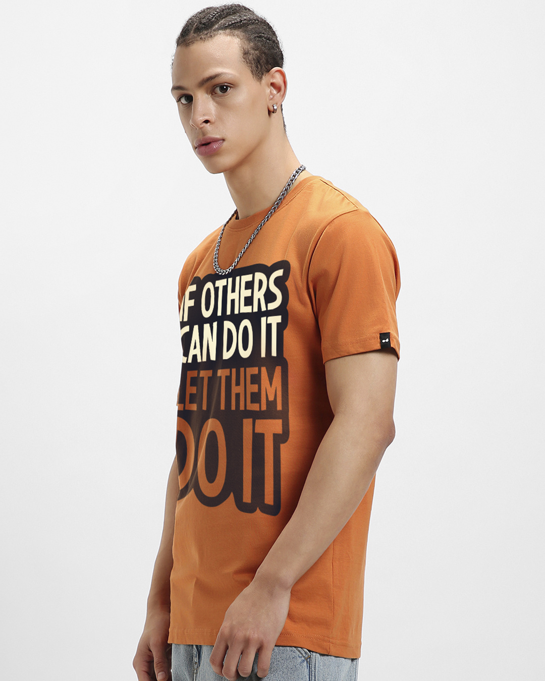 Shop Men's Caramel Orange If Others Typography T-shirt-Back