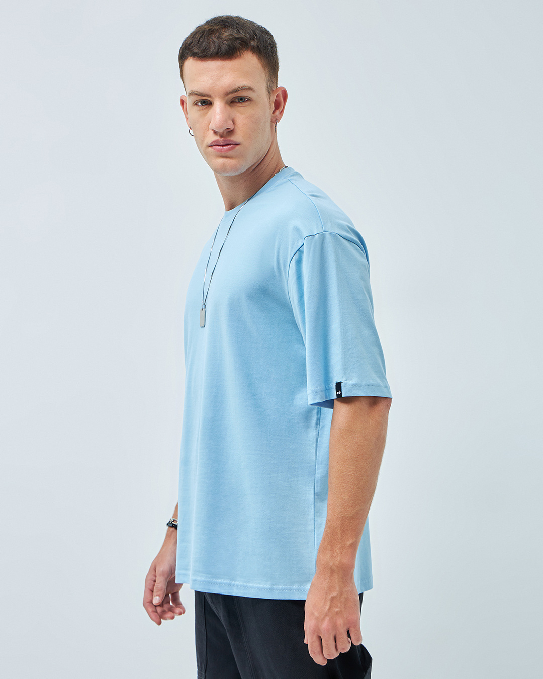 Shop Men's Blue Oversized T-shirt-Back