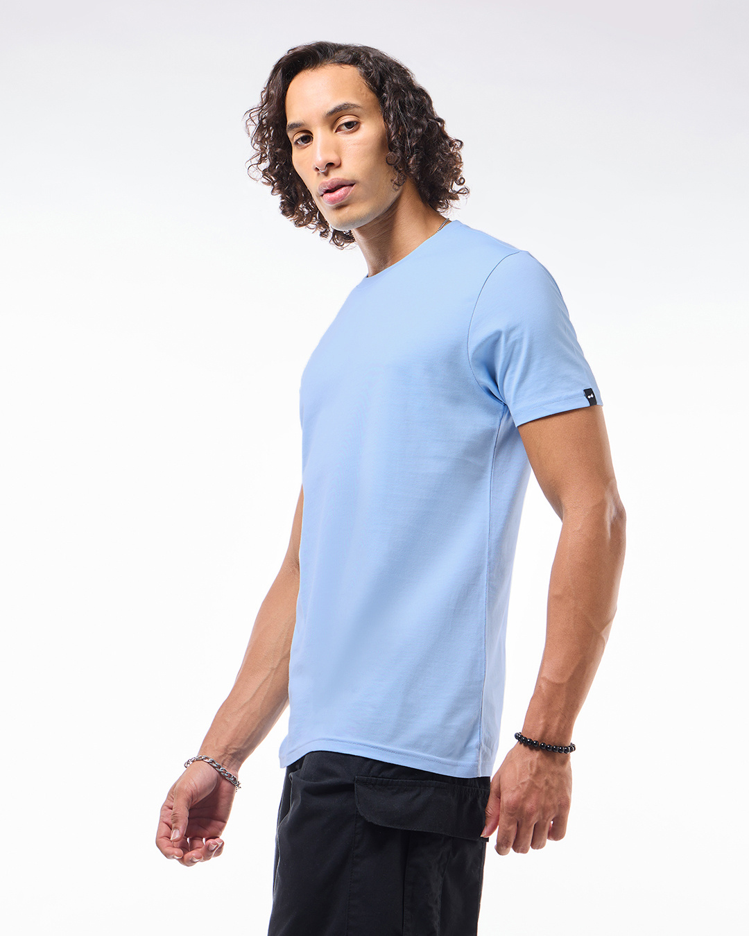 Shop Men's Chambray Blue T-shirt-Back