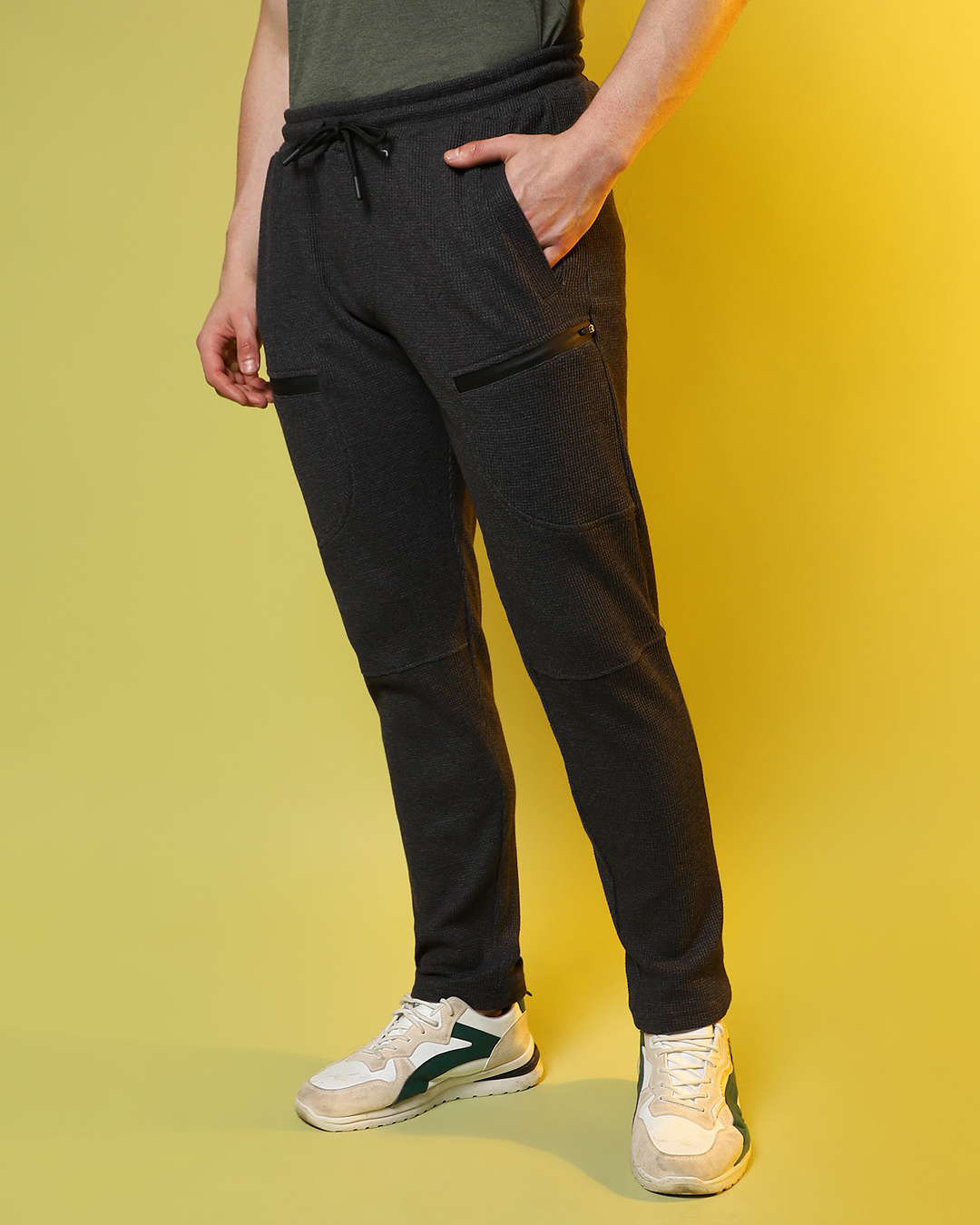 Buy Men's Charcoal Grey Cargo Track Pants Online at Bewakoof