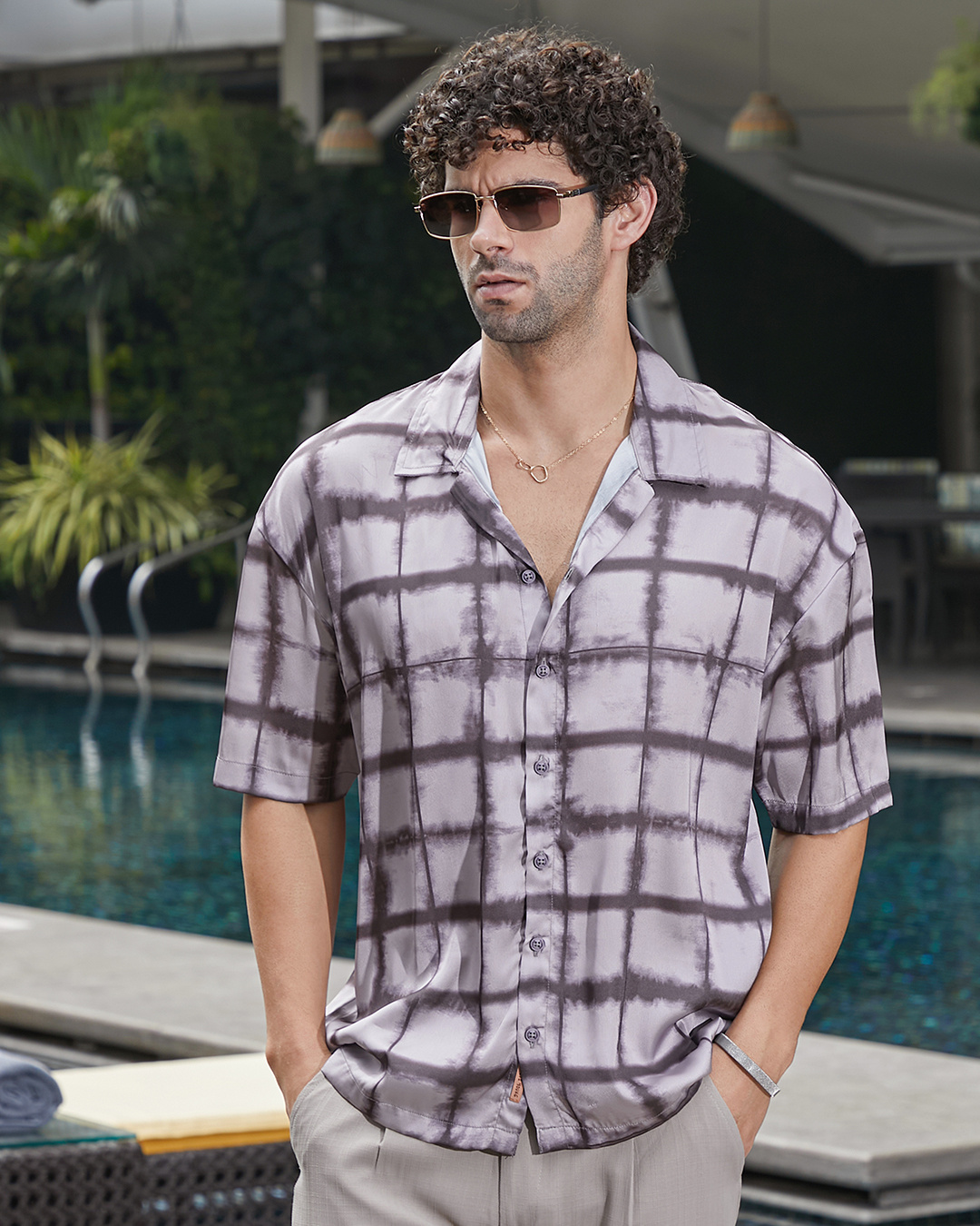 Men's Grey Tie and Dye Oversized T-Shirt