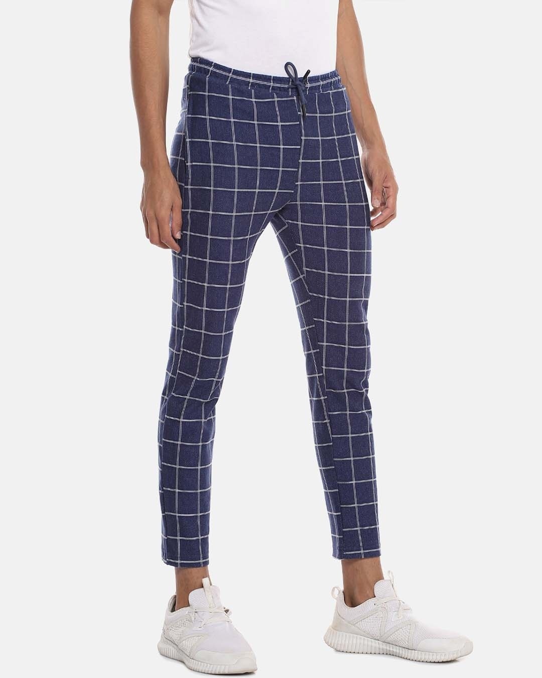 Shop Men's Checks Stylish Casual & Evening Track Pants-Back