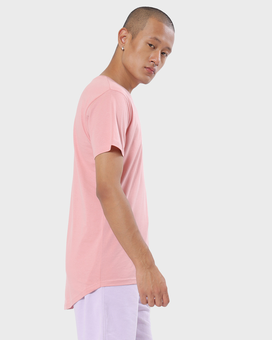 Shop Men's Cheeky Pink High Low Pocket T-shirt-Back