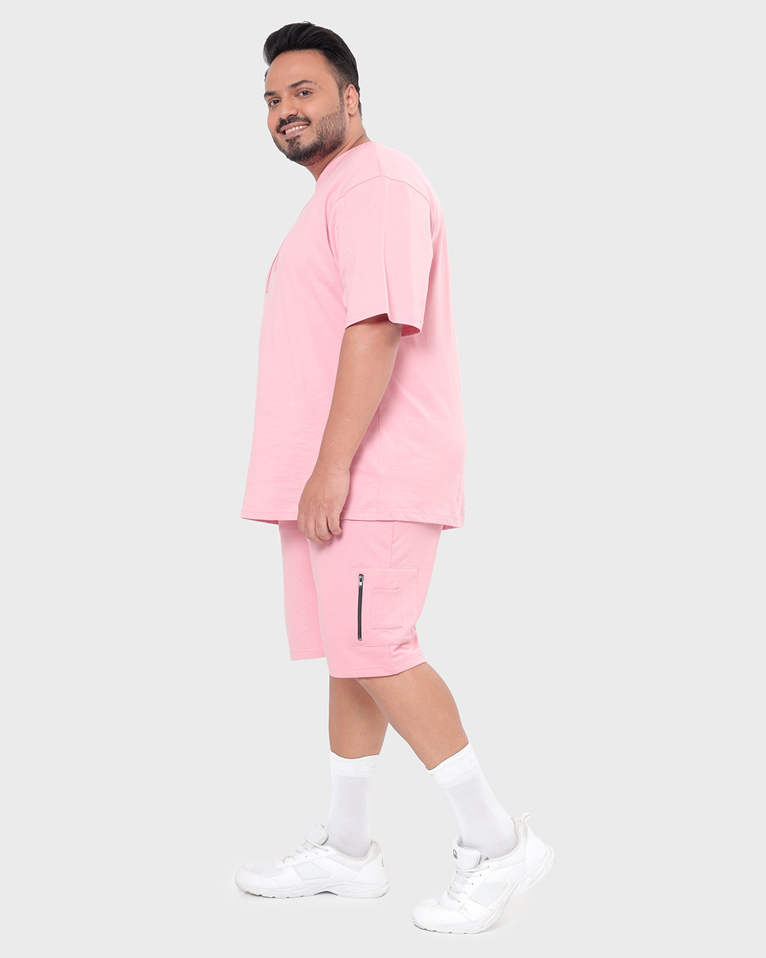 Shop Men's Pink Oversized Plus Size Co-ordinates-Back