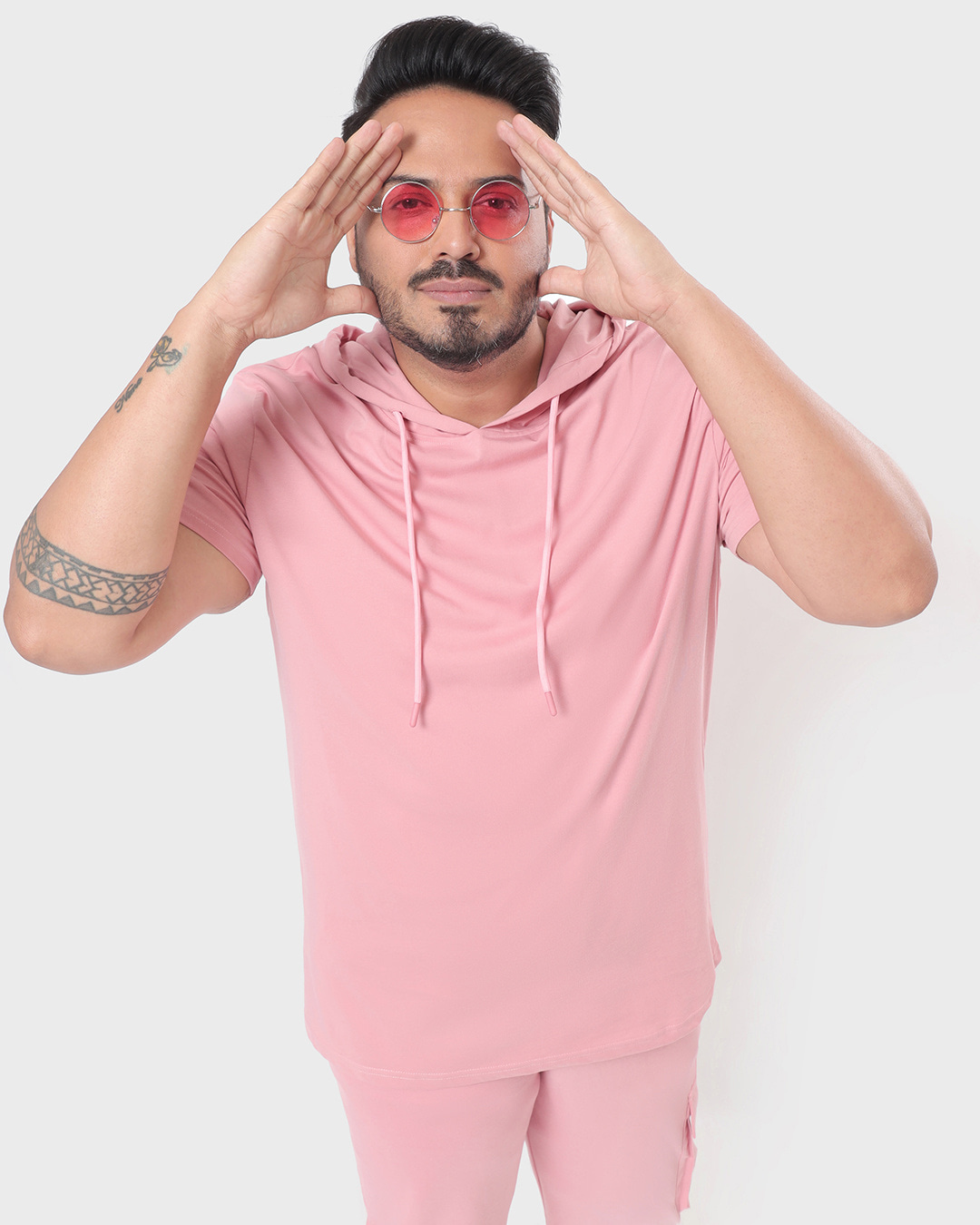 Buy Men's Cheeky Pink Plus Size Hoodie T-shirt Online At Bewakoof