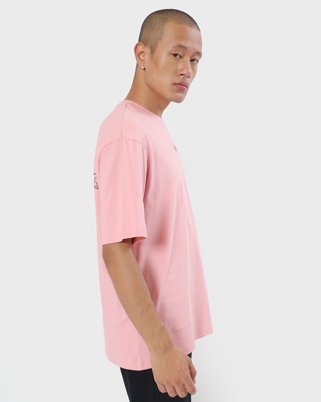 Shop Men's Cheeky Pink Vegeta Saiyan Graphic Printed Oversized T-shirt-Back