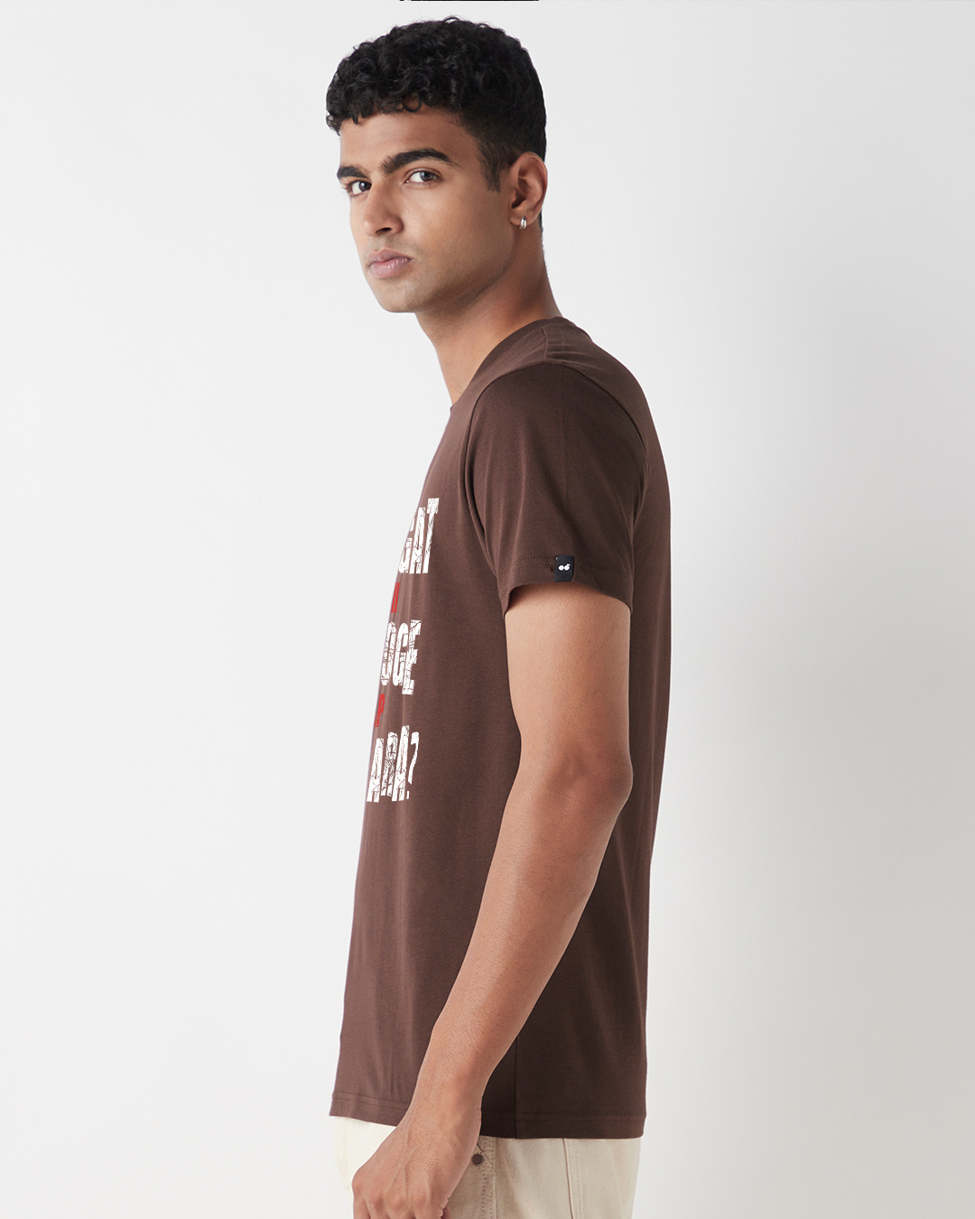 Shop Men's Chocolate Brown Swagat Typography T-shirt-Back