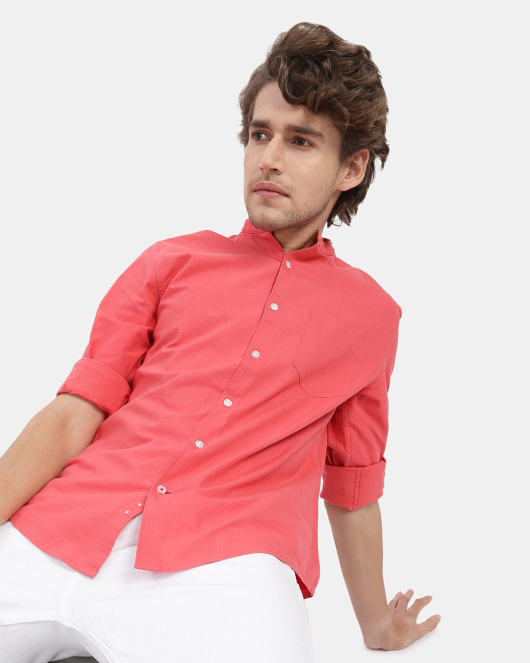 Buy Men's Coral Pink Shirt Online at Bewakoof