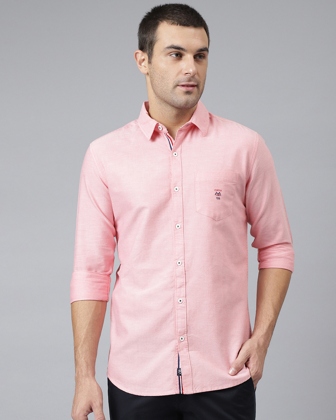 Buy Men's Coral Pink Slim Fit Shirt Online at Bewakoof