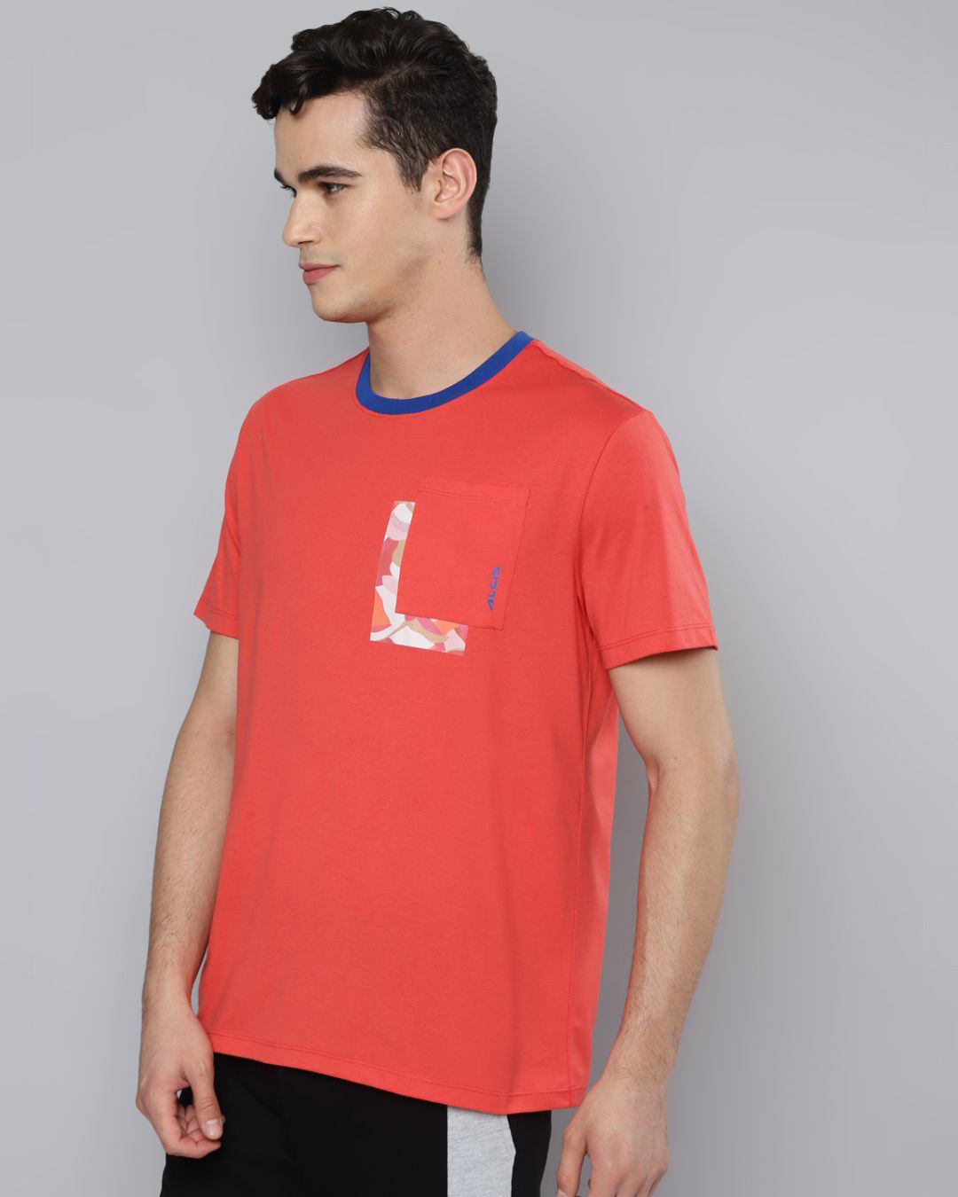 Shop Men's Coral Red L Typography Slim Fit T-shirt-Back